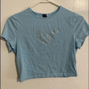 Bedazzled butterfly crop top